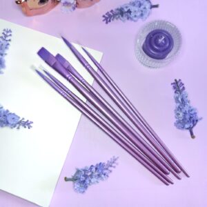 Kit com 6 pincéis artísticos de nylon