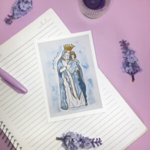 Print econômico, Maria e Jesus, A6, 180g