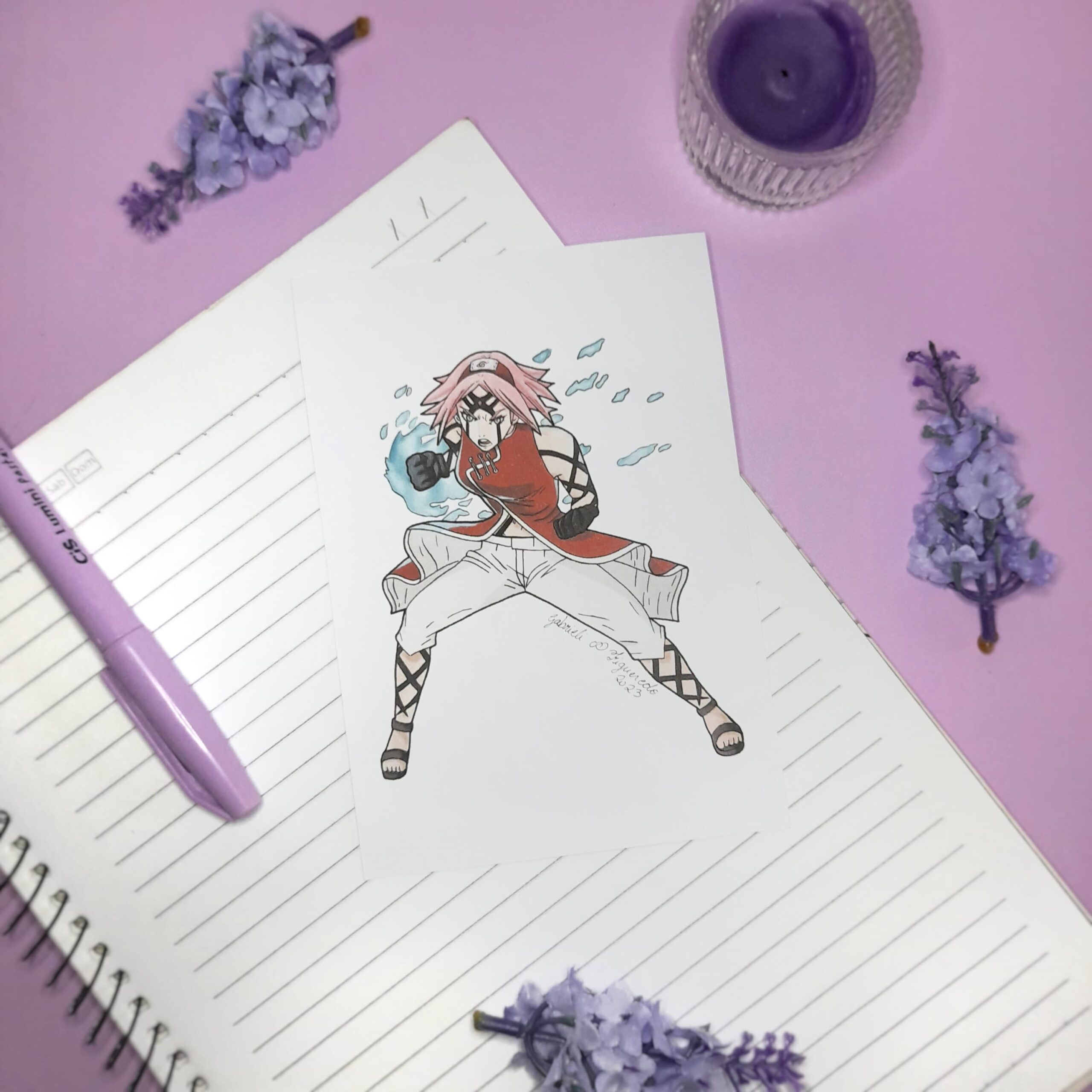 Print econômico, Sakura Uchiha, A6, 120g