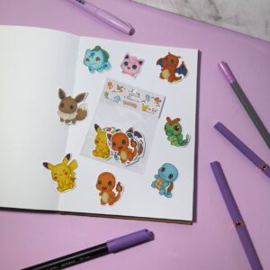 Kit com 8 adesivos Pokemon